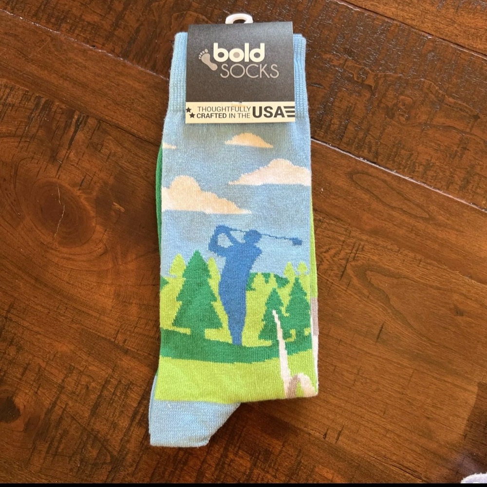 Bold socks golf print size 8-12